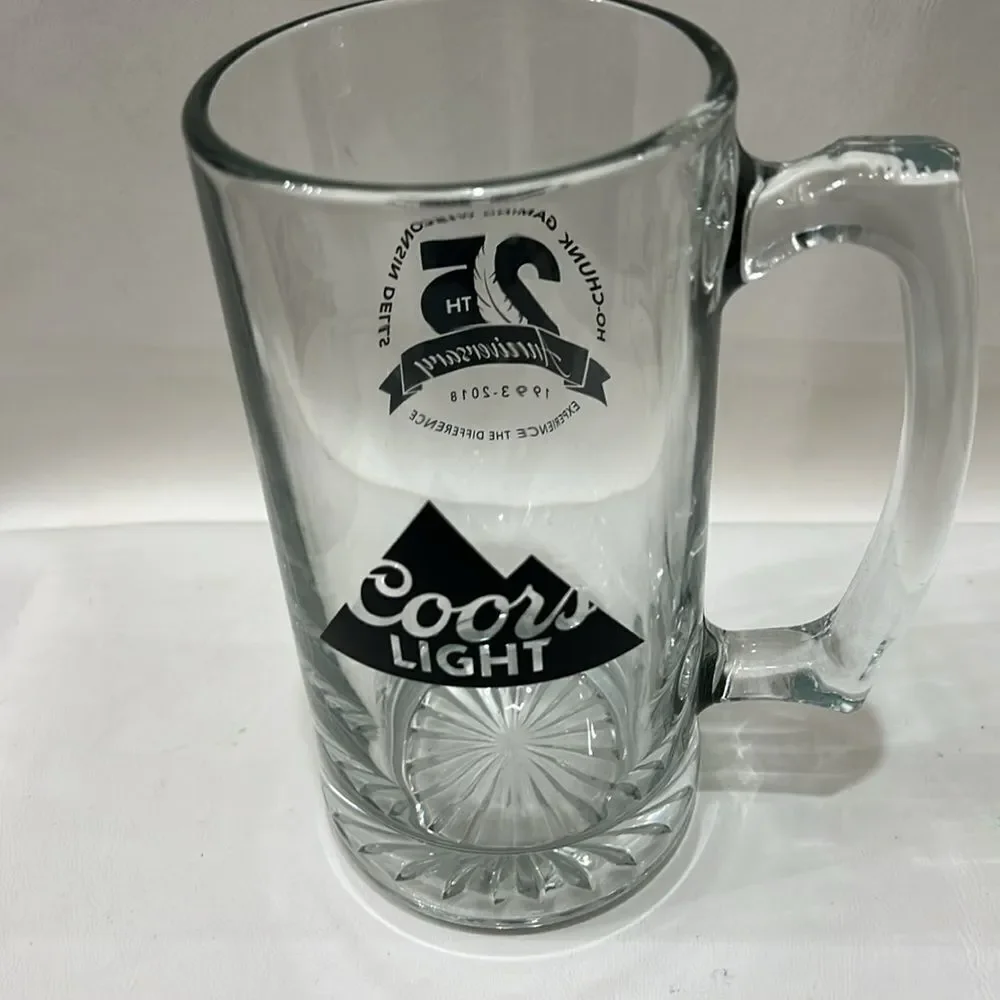 Coors Light Draft Beer Mug 7 In Tall 3 1/4 In Round 24 Oz Black 25 Anniversary